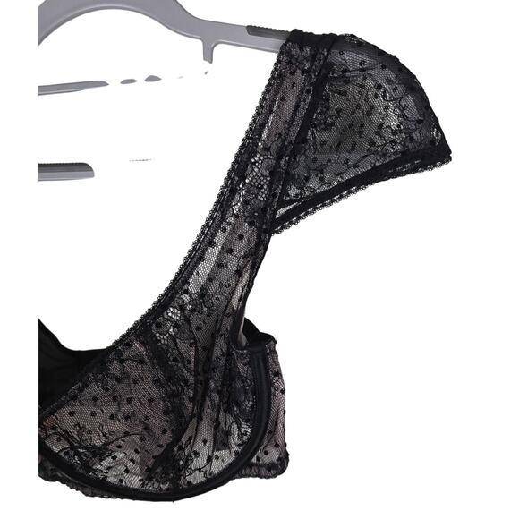 Victoria's Secret Dream Angel Unlined Balconnet Black Polka Dot Bra 32DD - Picture 2 of 5